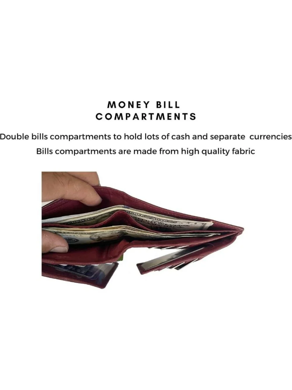 Genuine Nappa Leather RFID Bifold Wallet | Thick Dual Credit Card & ID Holder